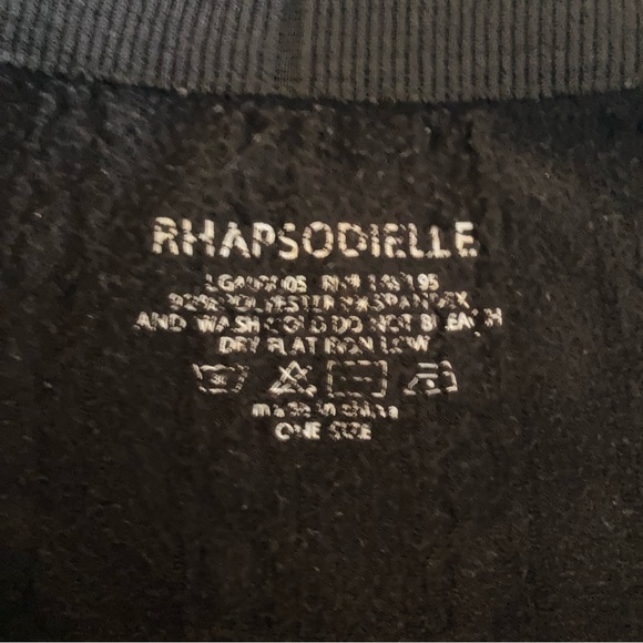 Ribbed Sweater Knit Black Leggings Fleece - Picture 3 of 5